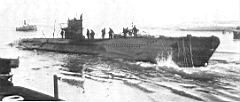 Спуск на воду одной из подлодок серии VIIC (предположительно U-241), 1943 г.