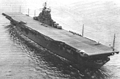 17.jpg: Авианосец CV-10 «Йорктаун» в апреле 1943 г. Будучи одним из самых активных участников войны, он получил прозвище «Боевая леди» (напомним, что слово «корабль» в английском языке женского рода).