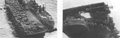 23.jpg: Сквозная пробоина в полетной палубе авианосца «Рэндолф» после тарана камикадзе 11 марта 1945 г.