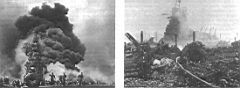 28.jpg: Пожар на «Банкер Холле» после попадания двух камикадзе 11 мая 1945 г.