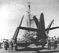 13.jpg: Истребитель XFD-1 «Фантом» на палубе «Франклина Д.Рузвельта» после первой в истории американского флота посадки реактивного самолета на авианосец, 21 июля 1946 г.