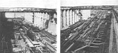 10.jpg: Начало сборки корпуса «Бородино». Так выглядел стапель Адмиралтейского завода соответственно 10 апреля и 10 мая