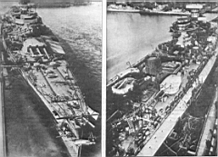 35.jpg: «Шарнхорст» (справа) и «Гнейзенау» (слева) в ходе достройки, 1938 г.