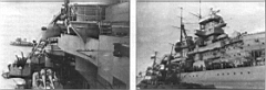 53.jpg: Слева : буксиры помогают «Шарнхорсту» войти в гавань Вильгельмсхафена. Справа : «Гнейзенау» в Вильгелымсхафене, зима 1939/40 г.