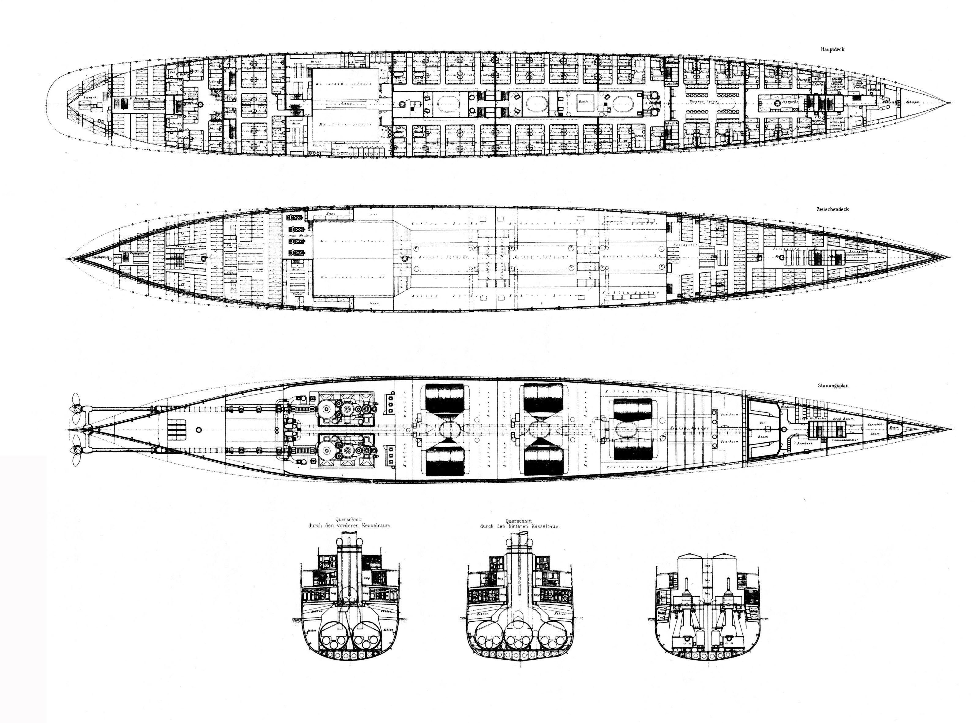 RMS Mauretania Deck Plans