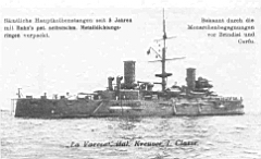 Крейсер «Варезе» в годы первой мировой войны.