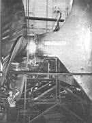 46.jpg: Пятилопастный винт «Айовы» после повреждения дейдвудного подшипника во время шторма в декабре 1944 г.