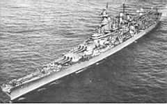 60.jpg: «Нью-Джерси» в октябре 1943 г. В годы войны этот корабль получил прозвище «Big Jay» — «Большой болтун»